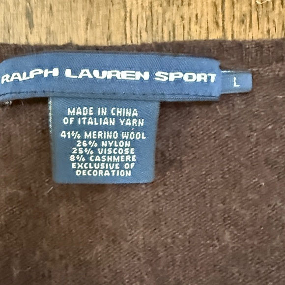 Ralph Lauren Dark Brown V-Neck Sweater - Picture 2 of 7